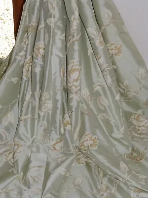 Zoffany Woodville Interlined Curtains 100% Silk Ea 104 W 101 D Eau De Nil - NEW • £395