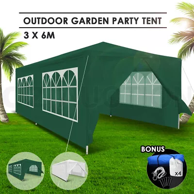 3x6m Gazebo Folding Event Party Tent Outdoor Wedding Waterproof Marquee Green • $149.95