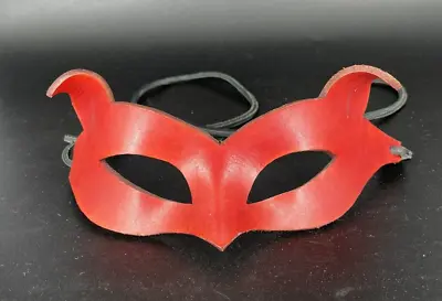 Red Leather Cat Catwoman Mask Handcrafted Venice Italy • $36