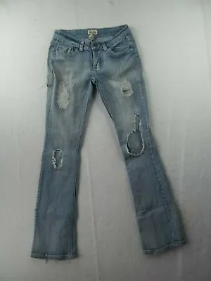 Mudd Girls Jr Denim Light Blue Distressed Denim Jeans Sz 5 Inseam 32   Waist 29  • $8.73