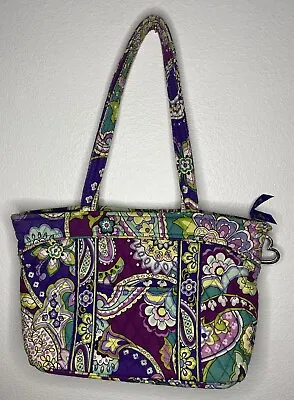 Vera Bradley Mandy Very Berry Paisley Vintage Retired Purple Green Shoulder Bag • $17.95