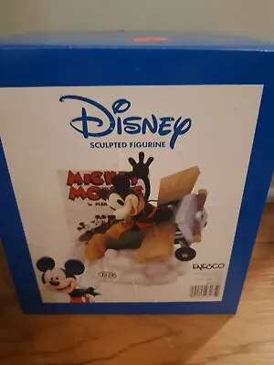 Disney Enesco Figurine 4002345 Mickey Mouse In Plane Sculpted In Box Decor • $57.36