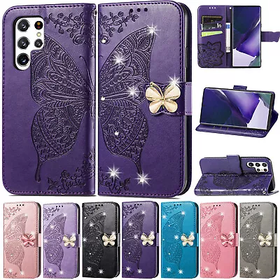For Samsung S23 Ultra S22 S21 S23 FE Magnetic Leather Wallet Diamond Case Cover • $10.88