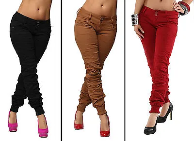 £15 • Buy Sexy Crushed Jeans Solid-Colored Skinny Jeans With Smocked Cuffs Size 6-14