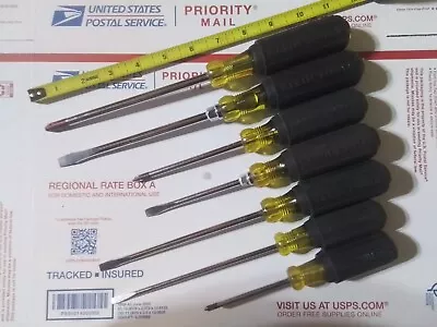 Klein Tools Screwdriver Lot 6pc. Flat Head Philips Screwdriver Set Made In USA  • $33