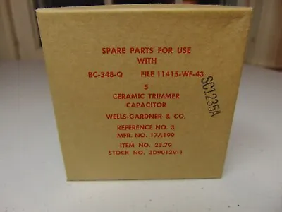 Unused 3-12 Pf Ceramic Trimmer Capacitor BC-348-Q Military Aircraft Radio Box 5 • $19