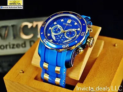 Invicta Men's 48mm PRO DIVER SCUBA Chronograph BLUE DIAL Blue/Gold Tone SS Watch • $69.99