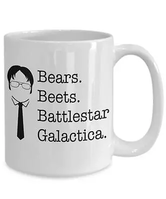 Dwight Schrute Coffee Mug Bears Beets Battlestar Galactica  The Office Gifts The • $26.99