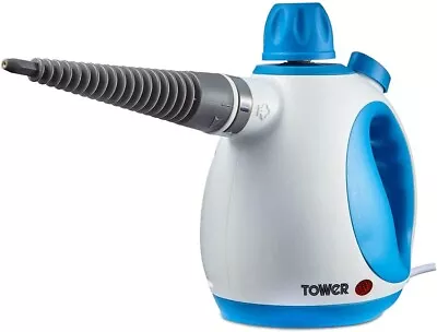 Tower THS10 Handheld Steam Cleaner Includes Crevice Tool Flexible Hose 1050 W • £19.99