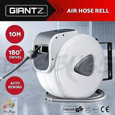 Giantz Air Hose Reel 10m Retractable Rewind Swivel Wall Mount Compressor Garage • $59.89