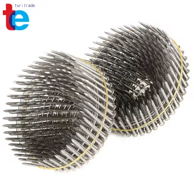 1-1/2  ×.09  Ring Shank Siding Nails 15 Degree Wire Coil Stainless Steel 1200Pcs • $29.85