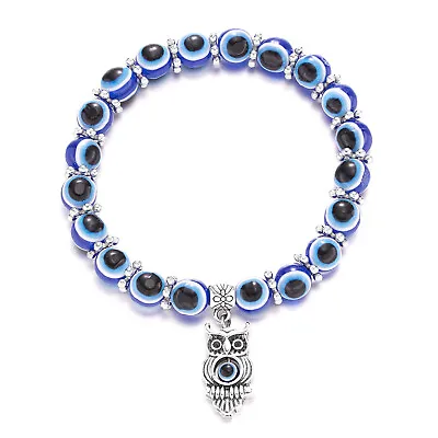 New Hamsa Bead Owl Lucky Bracelet Fatima Evil Eye Reiki Muslim Meditation Gifts • $0.73