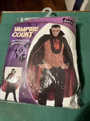 Count Dracula Mens Fancy Dress Halloween Vampire Adults Costume Outfit With Cape • £2.99