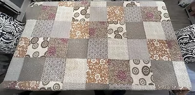 Vtg Patchwork Quilt Blanket Coverlet Throw 84”x96” • $50