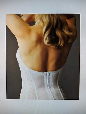 NWT Va Bien Satin & Lace Hourglass 523 Low Back Strapless White Bustier  40 D • $28.88