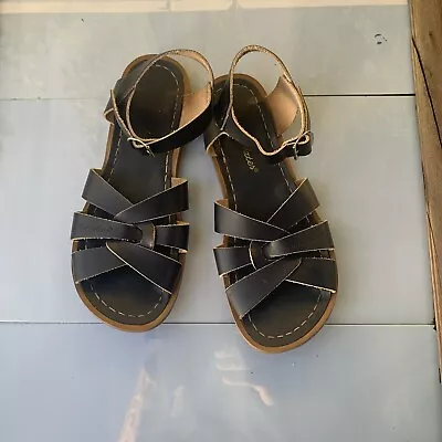 Saltwater Sandals Original Navy Blue Leather Roman Style Retro M5/W7 AU 7 • $29