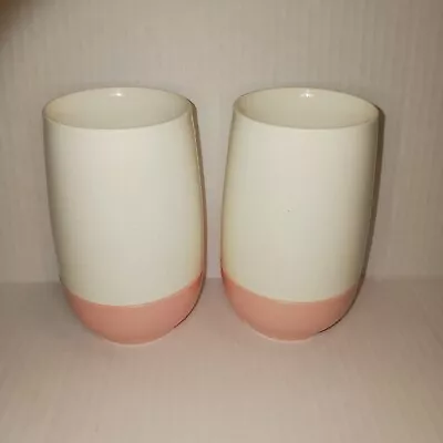 $13.50 • Buy Vintage Vacron Bopp-Decker MCM Pink & White Vacuum Tumblers Set Of 2 - READ 