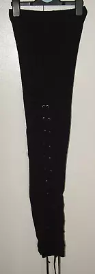 Atmosphere - Black Cotton Leggings W/ Lace-Up / Corset Sides - Womens Size UK 10 • £4.99