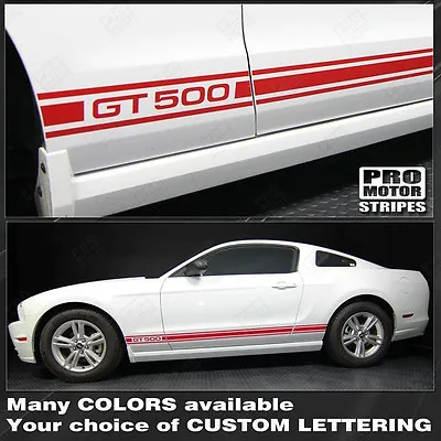 Ford Mustang 2005-2023 GT 500 Style Rocker Panel Stripes Decals (Choose Color) • $33.60