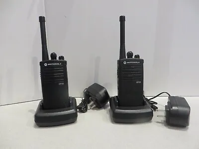 $214.99 • Buy Lot Of 2 Motorola CP110 VHF 2CH Two Way Radios  H96KCC9AA2AA W/Batt