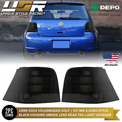 $101.96 • Buy OE EURO E-Code Style BLACK SMOKE Rear Tail Light For 99-04 VW Golf GTi 4 Mk4 IV