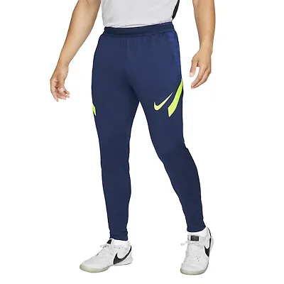 NIKE Dri-FIT Strike 21 Soccer Training Pants Sz L Large Navy Blue Volt Slim • $102.56