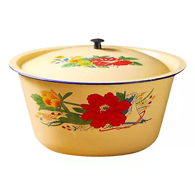 Vintage Enamel Bowl Multifunctional Vegetable Container Pot Enamel Ware Enamels • $23.84