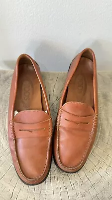 Tod's Women’s Genuine Leather Orange Loafers- Size 36 • $59.99