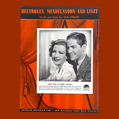 Beethoven Mendelssohn Liszt Hideaway Girl Martha Raye Vtg Sheet Music Sam Coslow • $44.85