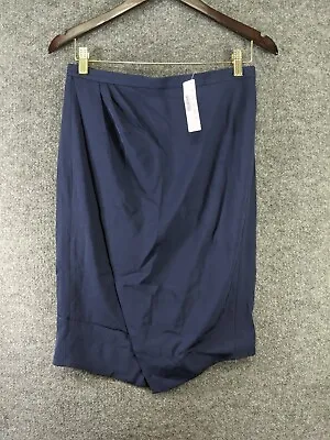 NEW J.Crew Asymmetrical Pencil Skirt In Japanese Weave Blue Sz 6 - Womens • $8