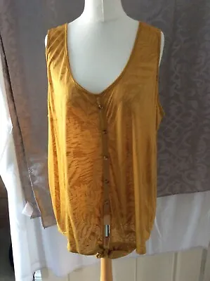 £3.20 • Buy Ladies Summer Vest Top Size 22 With Tie Up On Front  Yellow