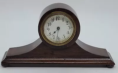 Antique Working NEW HAVEN Clock Co. Mini Mahogany Tambour Mantel Shelf Clock USA • $74.99