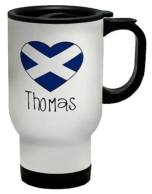 Personalised Football Scotland Flag Travel Mug Cup • £12.99
