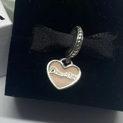 💖 Genuine Pandora Daughter Heart Dangle Charm Bead S925 ALE Gift #792072EN40 • £17.10