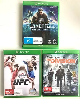 Xbox One AGE OF WONDERS PLANETFALL & THE DIVISION & UFC Game Bundle 3 Games AU • $22