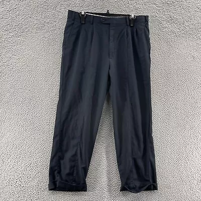 Brioni Pants Men 34 Blue 100% Virgin Wool Dress Formal Pleated Loose Trousers • $29.99