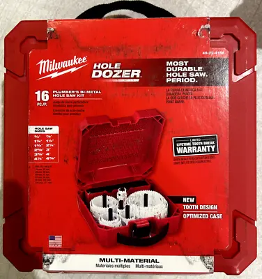 Milwaukee 49-22-4156 HOLE DOZER Durable Plumbers Bi-Metal Hole Saw Kit - 16 PC • $89.95