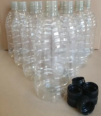 Clear Plastic 750ml Rib PET Screw Cap Bottles Cordial Home Brew (NON CARB*) X 24 • £20.40