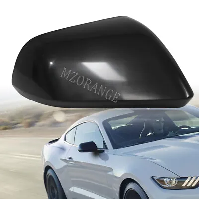 Gloss Black Rearview Passenger Side Mirror Cover Caps For 2015-2021 Ford Mustang • $32.49