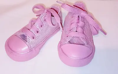 Baby Converse All Star Sparkly Pink UK Infant Child Size 3 • £7.50