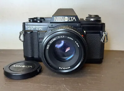Minolta X-7A 35mm Film SLR Camera W/ Minolta MD 50mm F/1.7 Lens • $54.95