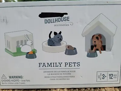 $38 • Buy Pottery Barn Kids Dollhouse Accessories Family Pets For Doll House Wood NEW