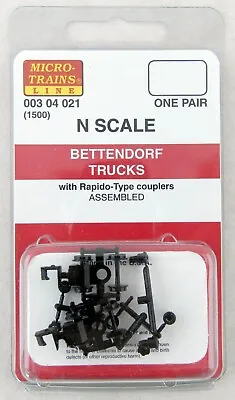 N Scale Bettendorf Trucks W/Rapido Couples (1 Pr) - Micro-Trains Line #00304021 • $6.05