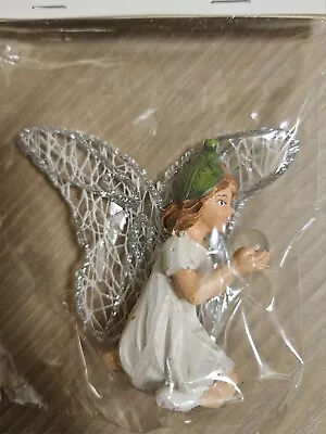 Miniature Fairy Garden - Fairy With Bling Mesh Wings Kneeling Craft Decor  • $6.99