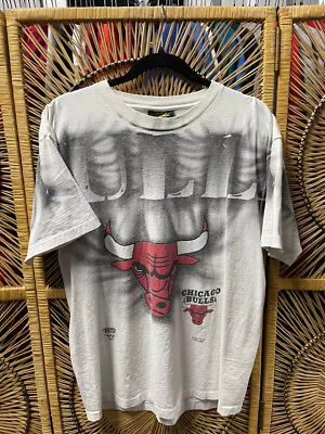 Vtg Chicago Bulls Magic Johnson T's Tees AOP T-Shirt Size Large L • $100