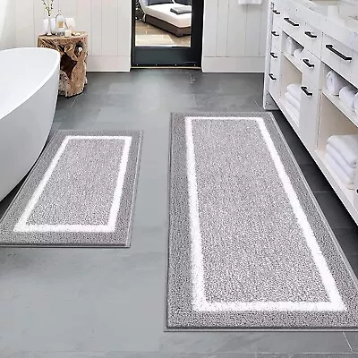 Bath Bathroom Pauwer Piece 2 Rug Non Slip Absorbent Mats Sets Set Rugs Mat • $34.89