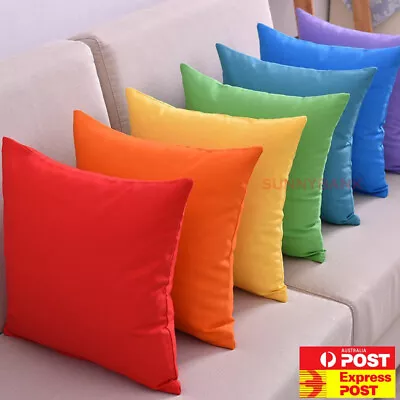 Plain Solid Colour Cushion Cover 100% Cotton Covers Canvas Throw Pillow Case • $17.99