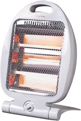 HALOGEN ELECTRIC HEATER 800W PORTABLE INSTANT HEAT FREE STANDING QUARTZ New • £12.49