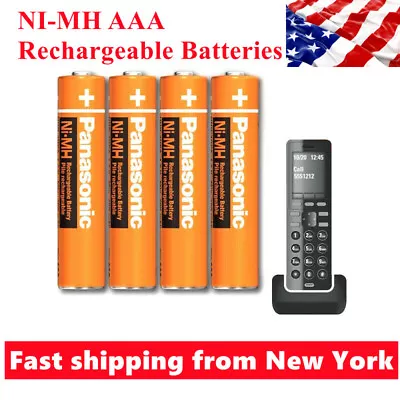 4Pack Panasonic NI-MH AAA Rechargeable Batteries 550MAH For Cordless Phones 1.2V • $10.69