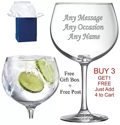 Personalised Engraved Gin Glass 18th 21st 30th 50th 60th Birthday Any Message  • £11.95